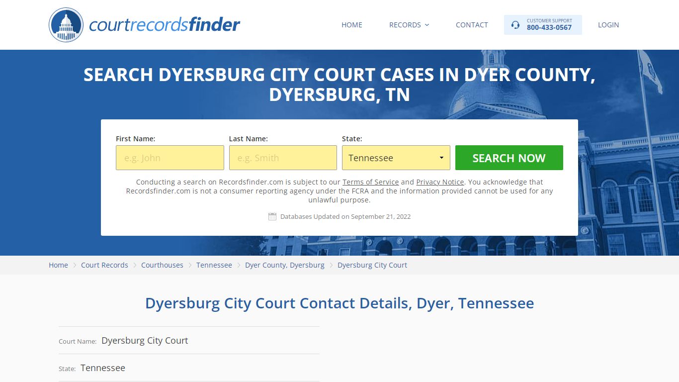 Dyersburg City Court Case Search - Dyer County, TN - RecordsFinder